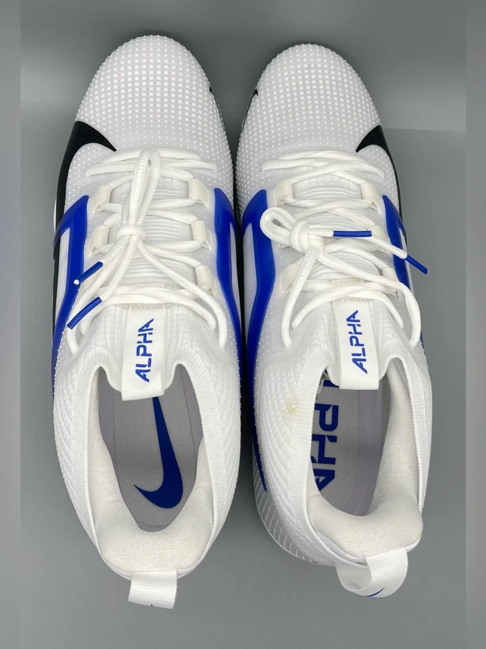 Nike Alpha Menace 4 Elite TB White Blue Football Cleats IB2501-104 Men Sz 12 NEW